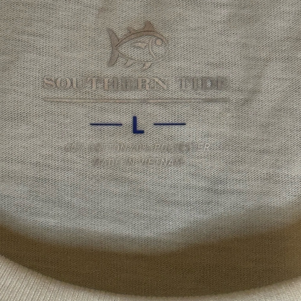 New Southern Tide Cream Long Sleeve Tee - Picture 3 of 7